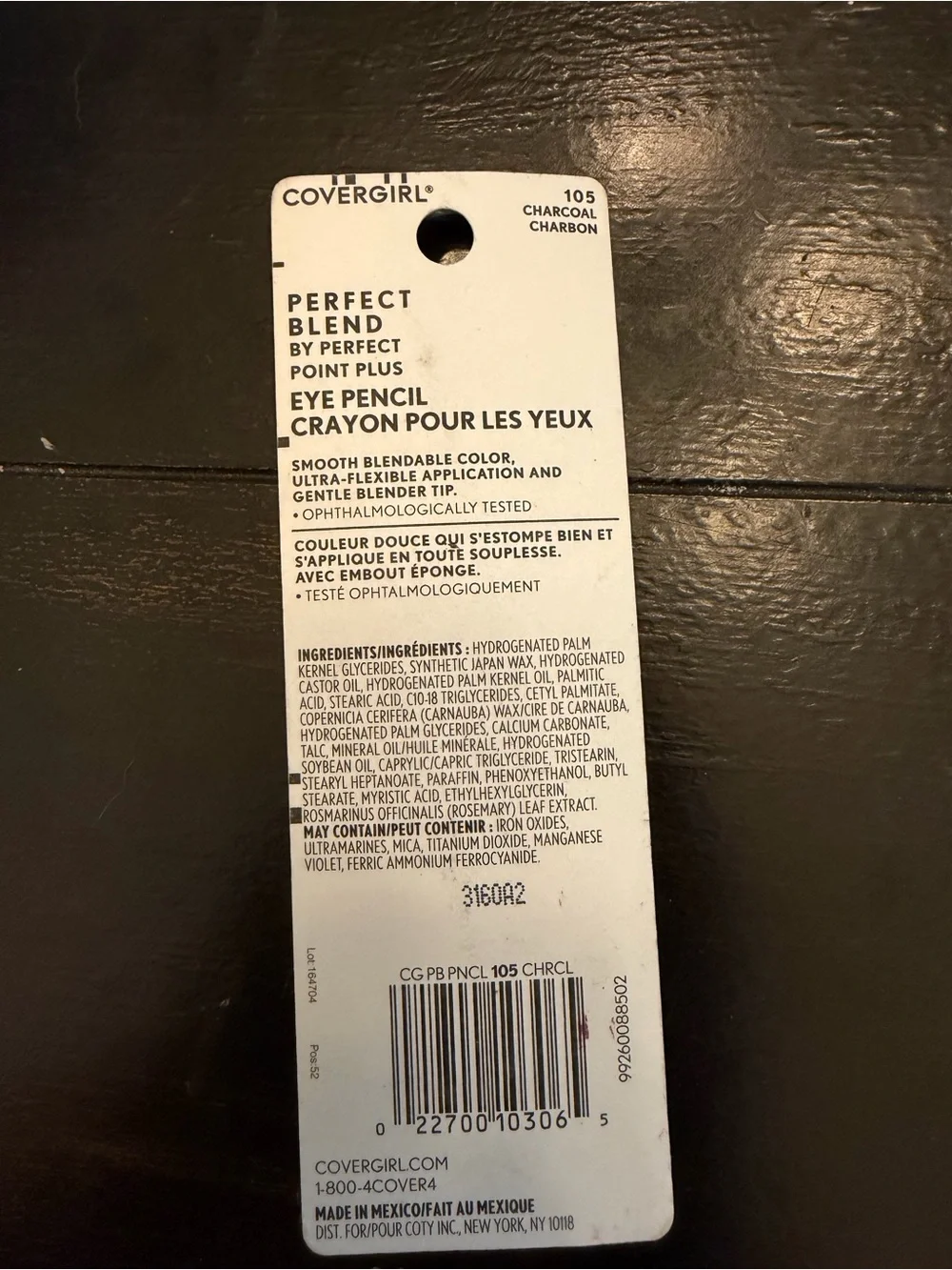 NWT COVERGIRL Perfect Blend Eye Pencil -Charcoal 105